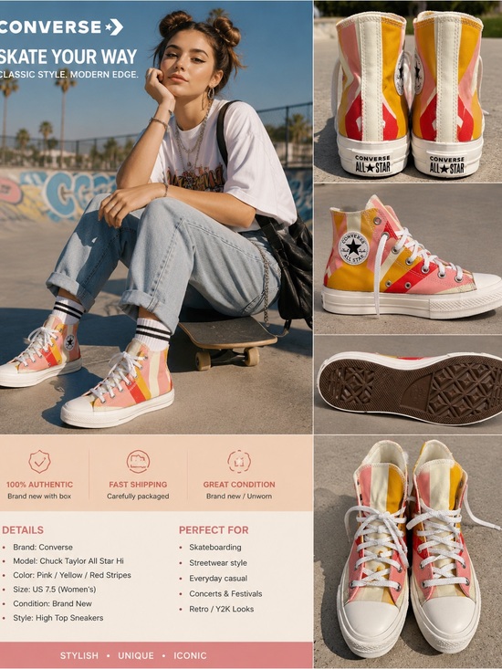 Converse Shoes - Canvas platform sneakers, Converse Chuck Taylor All Star Lift Hi Summer Spirit